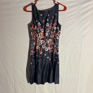 LOFT Navy Floral Mini Dress